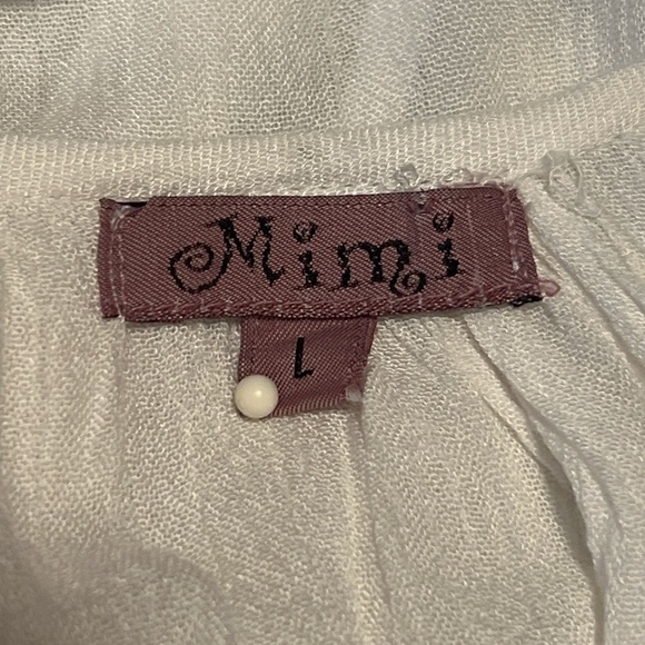 Cream Relaxed Tie Front 3/4 Sleeve Blouse - Picture 5 of 6